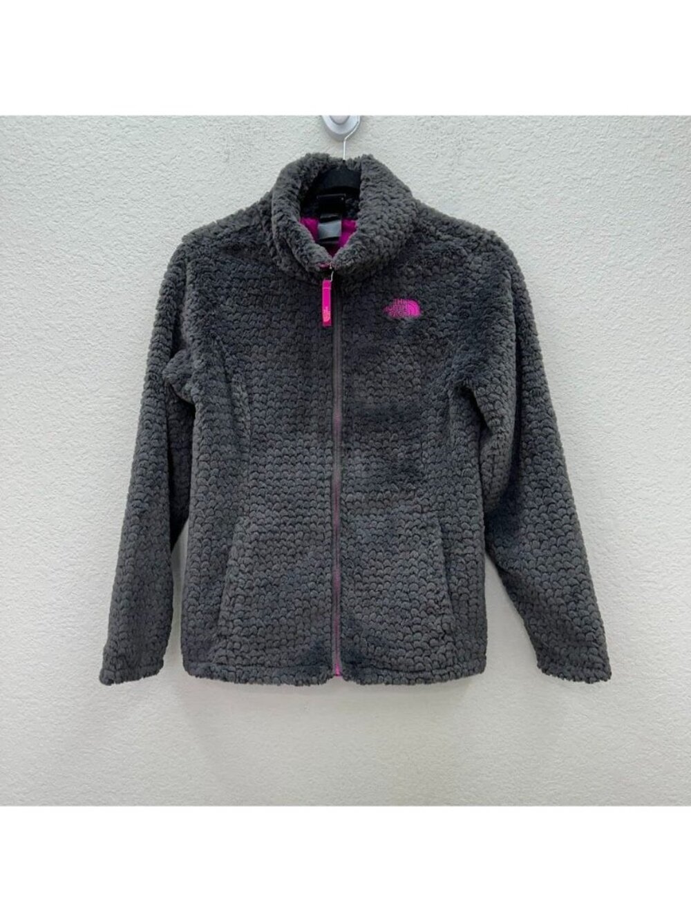The North Face Laurel Fuzzy Fleece Full Zip Jacket Coat Girls Size Large (14/16)